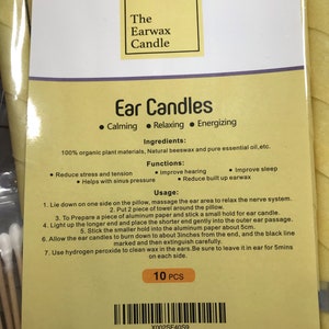10, 20, 50, 100 pcs EarWax Candle Clean Ear-wax Hollow Blend Cones Natural Beeswax includes Q-Tips, and Disk image 4