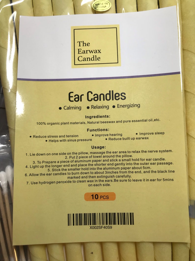 10, 20, 50, 100 pcs EarWax Candle Clean Ear-wax Hollow Blend Cones Natural Beeswax includes Q-Tips, and Disk image 4