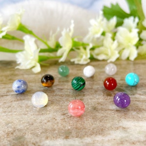 8mm Round Gemstone Earrings – Hypoallergenic Surgical Steel | Stud or Clip-On Options