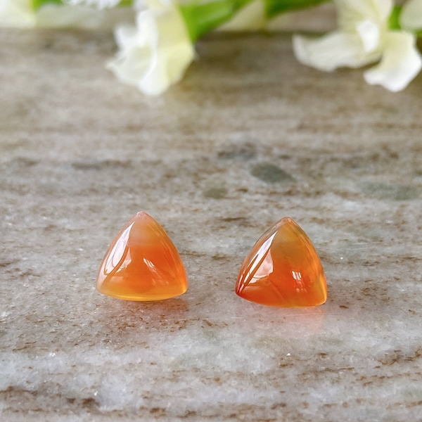 Red Agate Triangle Gemstone Hypoallergenic Surgical Steel Stud Earrings