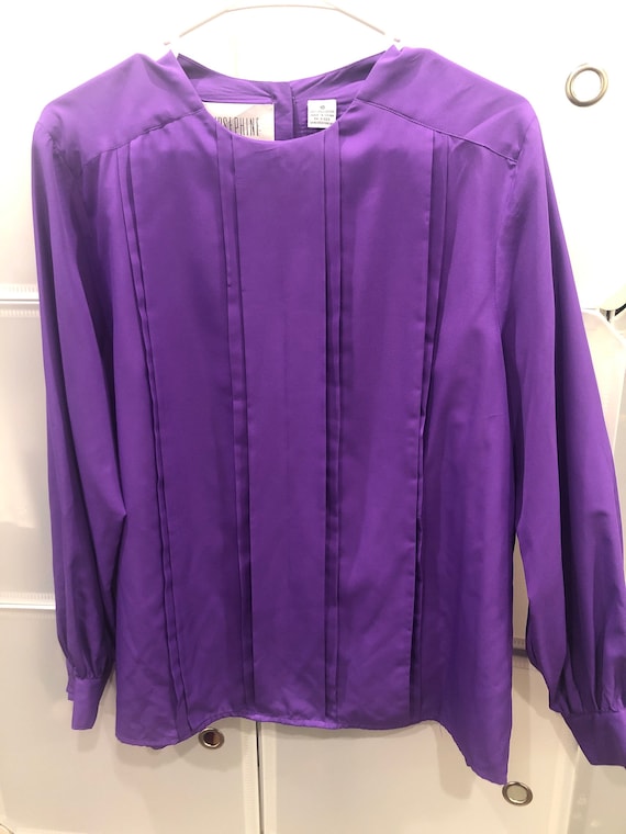 1980s/1990s Vintage Women’s Purple Blouse/Shirt Si
