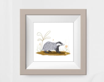 Badger Illustration Digital Print