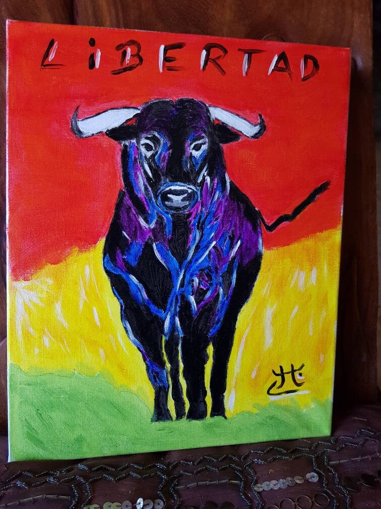 Peinture Acrylique Originale 30 X El Toro