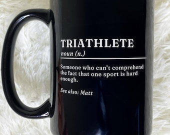 Personalized Triathlete definiton gift, name definition black mug, ironman triathlete gift, name mug, Triathlon funny Mug, Triathlon Cup