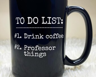 教授用おもしろブラックコーヒーマグ、15オンス/11オンス、面白い教授へのギフト、先生へのギフト、大学教授、最高のメンターカップ、大学教授
