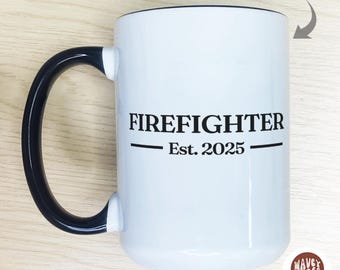Tazza personalizzata per laurea da pompiere, regalo per pompiere, regalo per pompiere, regalo di compleanno e Natale personalizzato per pompiere, tazza del dipartimento dei vigili del fuoco