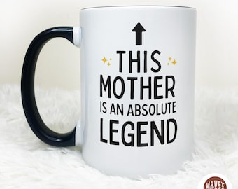 Deze moeder is een absolute legendemok, grappige mok voor moeder, gepersonaliseerde moederbeker, aangepaste koffiekop Verjaardag Moederdag Moederdag moedercadeaus van kinderen