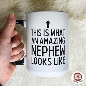 Gift for Nephew, Funny Coffee Mug Cup, Amazing Nephew Birthday Present, Family Love Mug Relative Christmas Gift Thanksgiving Gift for Nephew