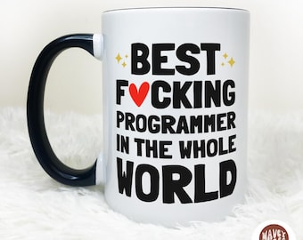 Bester Programmierer Kaffeebecher, Geschenk für Software Engineer, Coding Geschenk, Informatik, Coder Software Engineer Becher, Geschenk zum Programmieren