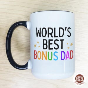 World&#39;s Best Bonus Dad Mug, Step Dad Coffee Cup, Personalised Gift, Stepdad, Best Step Dad Gift, Funny Cup, Birthday Gift, Father&#39;s Day Gift