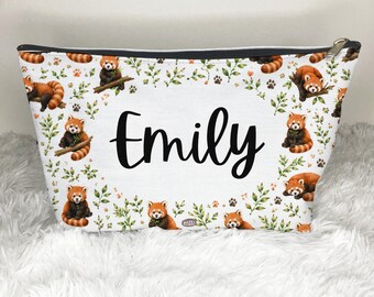 Personalized Red Pandas Toiletry Bag, Cute Red Panda Gift, Custom Animal Lover, Travel Bag, Cosmetic Bag, Storage Case Animal Gift
