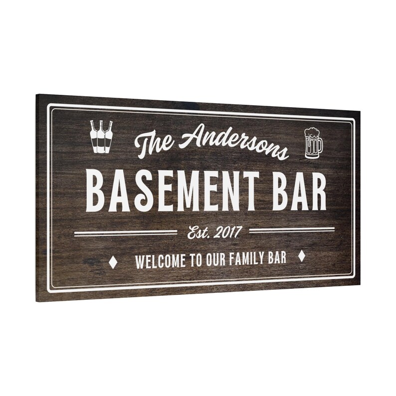 Large Bar and Lounge Custom Decor Wall Sign Personalized Name Bar