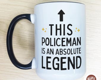 Taza de policía, divertida taza de café de policía, regalo de policía, regalo de graduación de policía, regalo de graduación de policía, divertido regalo de policía, coche pequeño, taza de policía