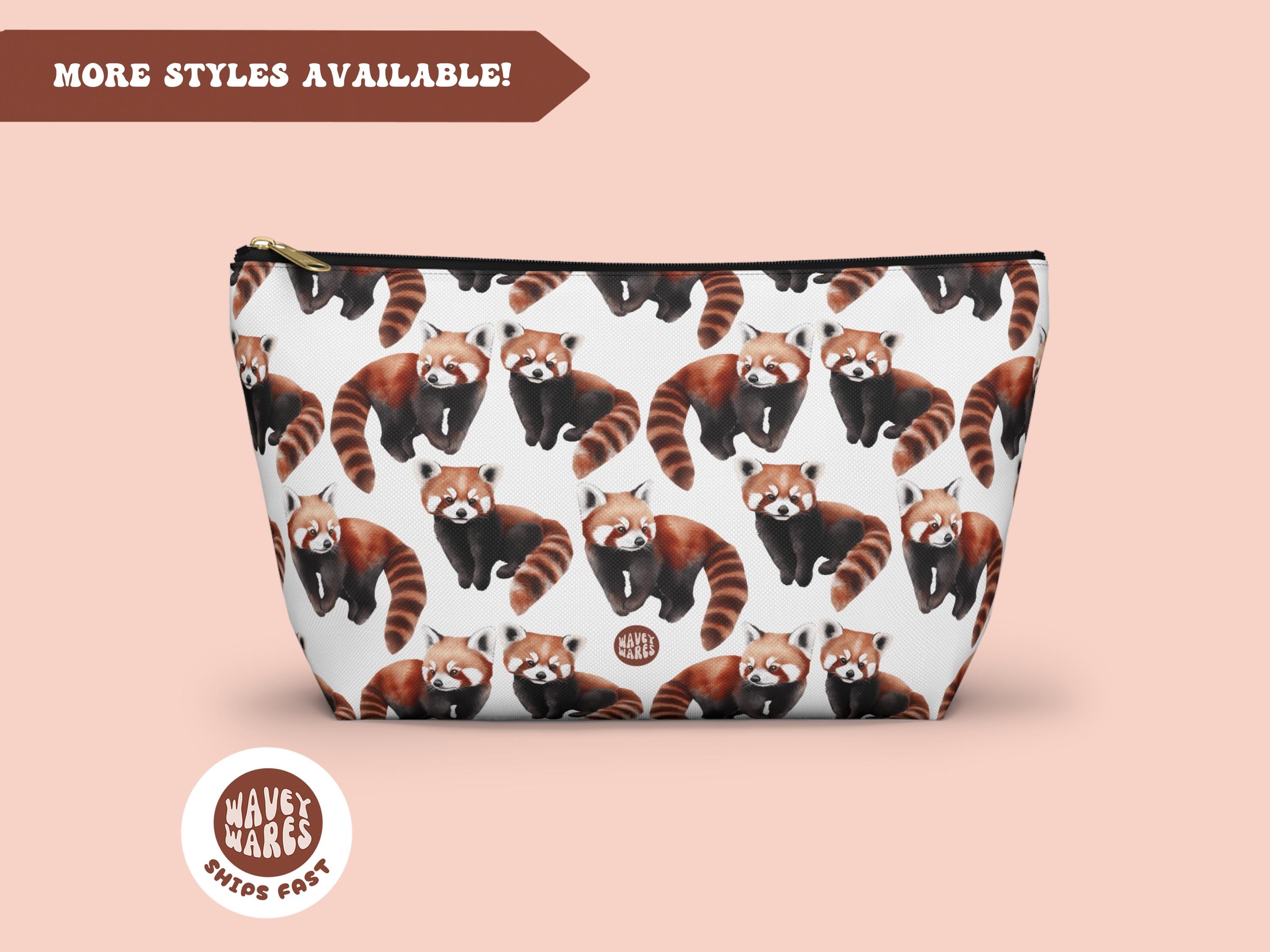 Panda Make-up-Tasche Aus Leinen – Mit Pandabär-Muster, 19,1 X 25,4 Cm, Kosmetiktasche Für Reisen & Alltag