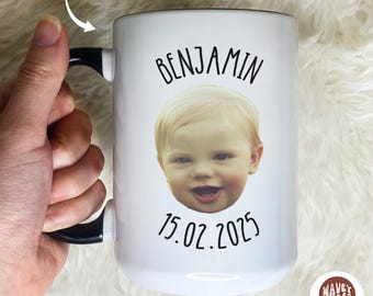 Custom Kids Photo Coffee Cup, Personalized Baby Face Photo Custom Baby Face Mug Name Birthday Personalized Photo Mug For Dad Mothers Day Mug