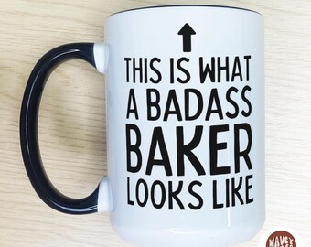 Badass Baker Gift Mug Baking Coffee Cup Mug Mothers Day Gift Culinary Cooking Gift Box Gift Bread Baking Gift Cooking Enthusiast Chef Gift