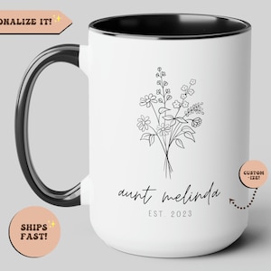 Aunt Mug, Custom New Aunt Mug, Auntie Est, Custom Name Future Aunt, Bae Mug, Pregnancy Announcement Gift, Soon To Be Auntie Gift