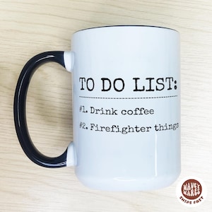 Funny Gift For Firefighter, Fire Fighter Gift, Custom Fireman Birthday Gift, Fire Department Mug Fire Engine Firefighter Graduation Cup Gift