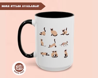 Taza de mamá gato, Taza de café para amantes de los gatos siameses, Taza de gato bonito, Idea de regalo, Taza de té, Amantes de los gatitos de regalo