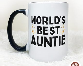 World's Best Auntie Custom Mug New Auntie Pregnancy Announcement Mug Aunt Gift Personalized Sister Gift Aunt Birthday Christmas Present