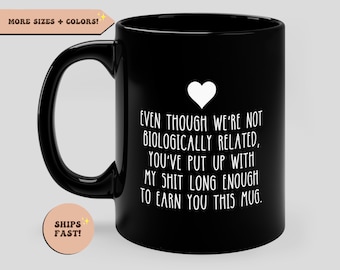 Taza de café de Navidad de cumpleaños de padrastro divertido, regalo adicional del día del padrastro de papá de hija hijo niños, taza, regalo de padrastro para padrastro taza
