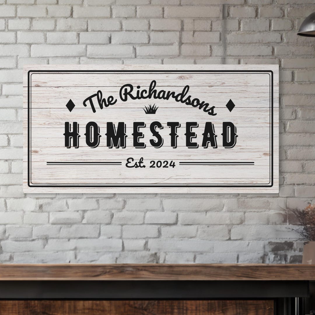 Homestead Sign Design Custom Large Homestead Sign Housewarming Gift Home Decor Farmhouse Wall ...