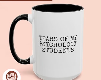 Taza de café divertida con lágrimas de estudiante de psicología, regalos de jubilación para profesores de psicología, idea de regalo para psicólogo, terapeuta psiquiatra