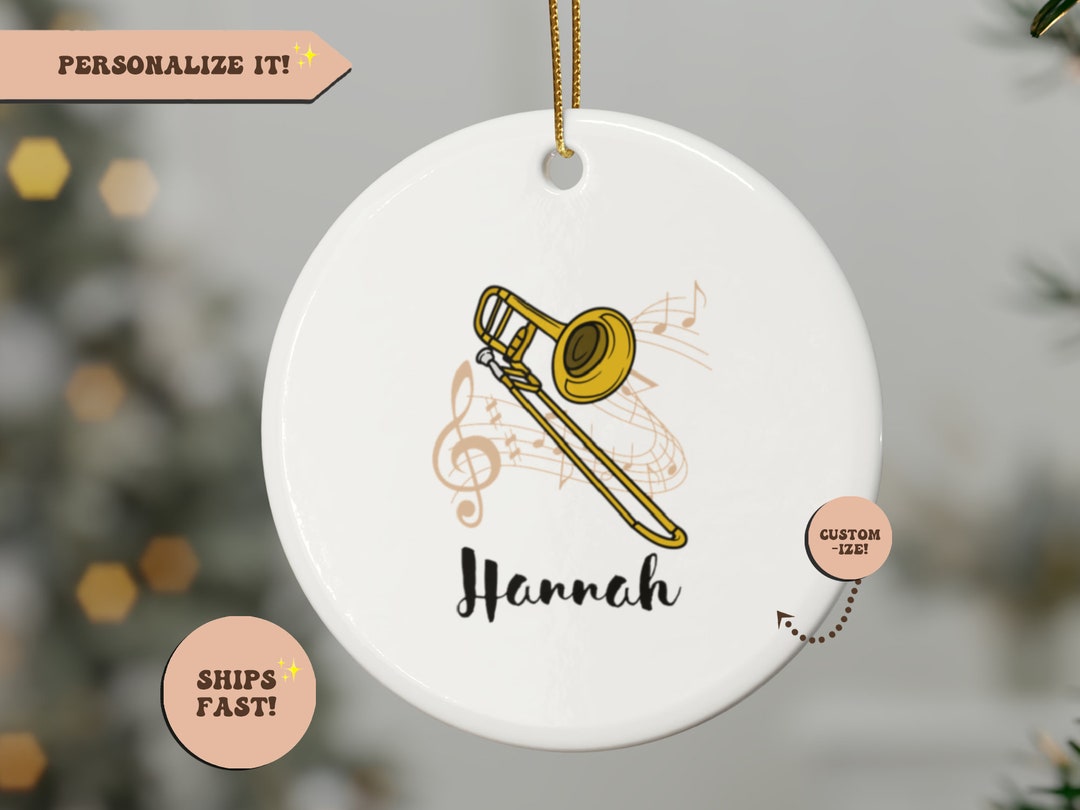 Personalized Trombone Ornament, Trombone Gifts, Trombone Player Gifts