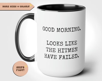 Tazza In Ceramica Mug-tastic 312ml | 'Good Morning! I See The Assassins Have Failed' | Design Fronte/retro | Lavabile In Microonde E Lavastoviglie - 4