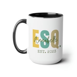 Law Graduation Gift, Custom Esquire Mug, Esq Est, Law Student Mugs, Lawyer Gifts, Graduation Gift Idea, Law School Student Gift, Lawyer Gift