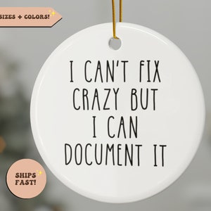 Funny HR Gift, HR Ornament, Hr Director Gift, Hr Office Decor, Human Resources Ornament, Human Resource Gift, hr Manager, can&#39;t fix crazy
