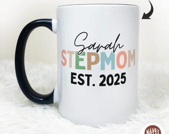 Personalized Stepmom Gift, Stepmom Name Mug, Gift from Stepchild, Funny Mother's Day Gift for Stepmom, Minimalist Stepmom Coffee Cup Tea Mug