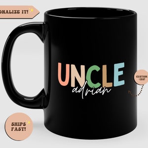 Personalized Uncle Name Mug, Custom Uncle Gift, Aunt Gift, Promoted to uncle, Pregnancy Announcement, Aunt and Uncle Cups, Pregnancy Reveal