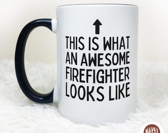 Regalo per pompiere, regalo per pompiere, regalo personalizzato per marito pompiere, tazza dei vigili del fuoco, autopompa, coppa di laurea per pompiere
