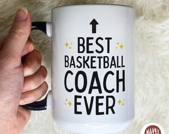 Personalized Basketball Coach Thank You Coffee Mug, Custom Basketball Coach Appreciation Gift, Basketball Coach Gift College Basketball Cup