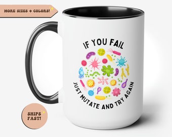 Science Funny Coffee Mug, Science Gift, Bacteria, Microbiology Scientist Mug, Lab Tech Gift, Nursing, Medicine, Biology, STEM Biochemistry