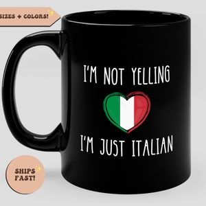 Tazza da caffè italiana divertente, tazza italiana senza urla, tazza con amore per l&#39;Italia, regali italiani, tazza italiana, regali italiani, tazza italiana rumorosa, tazza divertente