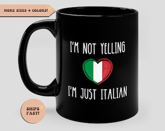 Lustige italienische Kaffeetasse, nicht schreiende italienische Tasse, Liebe Italien-Tasse, Italiana-Geschenke, Italiano-Tasse, italienische Geschenke, laute italienische Tasse, lustige Tasse