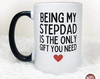 Regalo divertido para padrastro, regalo de cumpleaños divertido para padrastro, taza para papá, taza de café para papá, regalos para padrastros nuevos, regalo extra de Navidad para papá de Stepkids