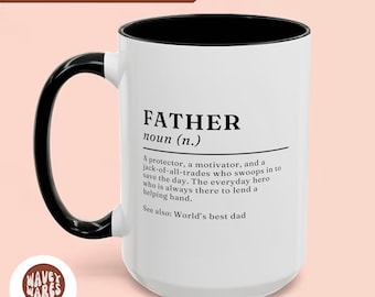 Personalized Father Definition Coffee Mug, Custom Funny Dad Cup, Fathers Day Present Best Dad Gift, Birthday Gifts Personalised Christmas