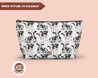 Cow Zip Bag, Cows Makeup Bag, Travel Bag, Cosmetic Bag, Drugs Bag, Storage Case, Medicines Pills Accessory Pouch, Pencil Stationery Case