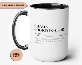 Chaos Coordinator Funny Coffee Mug, Boss Mug, Funny Boss Gift, Office Manager Appreciation, Christmas Gift Idea, Secret Santa Gift