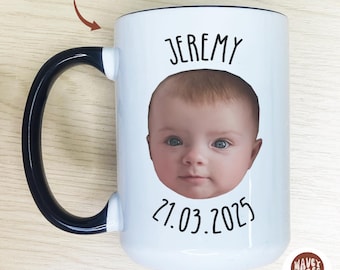 Mothers Day Mug Personalized Baby Face Photo Custom Baby Face Mug Name Personalized Photo Mug Custom Kids Photo Coffee Cup, Birthday For Dad
