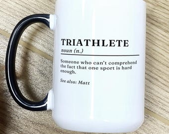 Personalized Triathlete definiton gift, ironman triathlete gift, name definition mug, name mug, Triathlon funny Mug, Triathlon Cup
