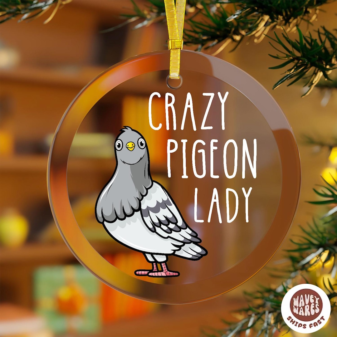 Funny Pigeon Glass Ornament, Pigeon Ceramic Decor, Crazy Pigeon