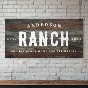 Custom Ranch Sign Family Name Farmhouse Wall Decor Established Est Year Personalized Decor Canvas Cattle Ranch Art Farm House Homestead Art