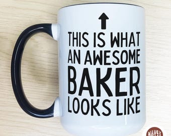 Awesome Baker Gift Personalized Mug Baking Coffee Cup Mug Mothers Day Gift Cooking Gift Box Gift Bread Baking Gift Cooking Lover Chef Gift