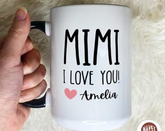 Neue Oma Geschenk vom Baby, erste Zeit Oma personalisierte Tasse, Mimi Tasse, Nana Gigi Benutzerdefinierte Name Tasse, Geschenk für Schwiegermutter, Muttertag