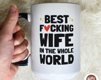 Presente rude para esposa, presente engraçado para esposa, caneca de café engraçada para a melhor esposa de todos os tempos, presente de aniversário de dia dos namorados, caneca para esposa, presente de Natal, presente de aniversário