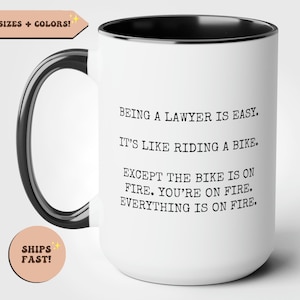 lawyer funny coffee mug, lawyer mug, funny lawyer coffee mugs, best lawyer gift, female lawyer thank you, lawyer gifts for women, easy